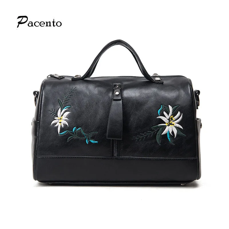 

2017 New Fashion Floral Women Bag Pu Leather Shoulder Bag Female Luxury Brand Totes Handbags Sac A Main Femme De Marque