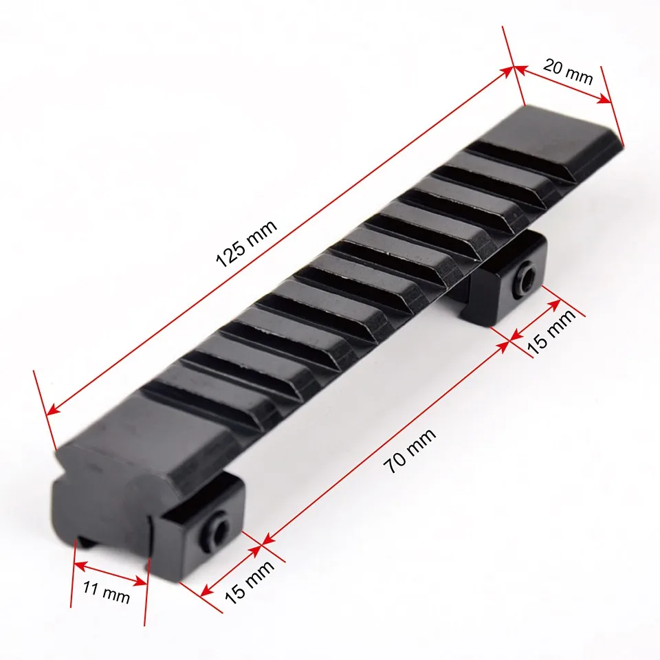 10 слотов Вивер Пикатинни Охота направляющая для прицела адаптер 11 мм до 20 124 для винтовки Air пистолет прицела
