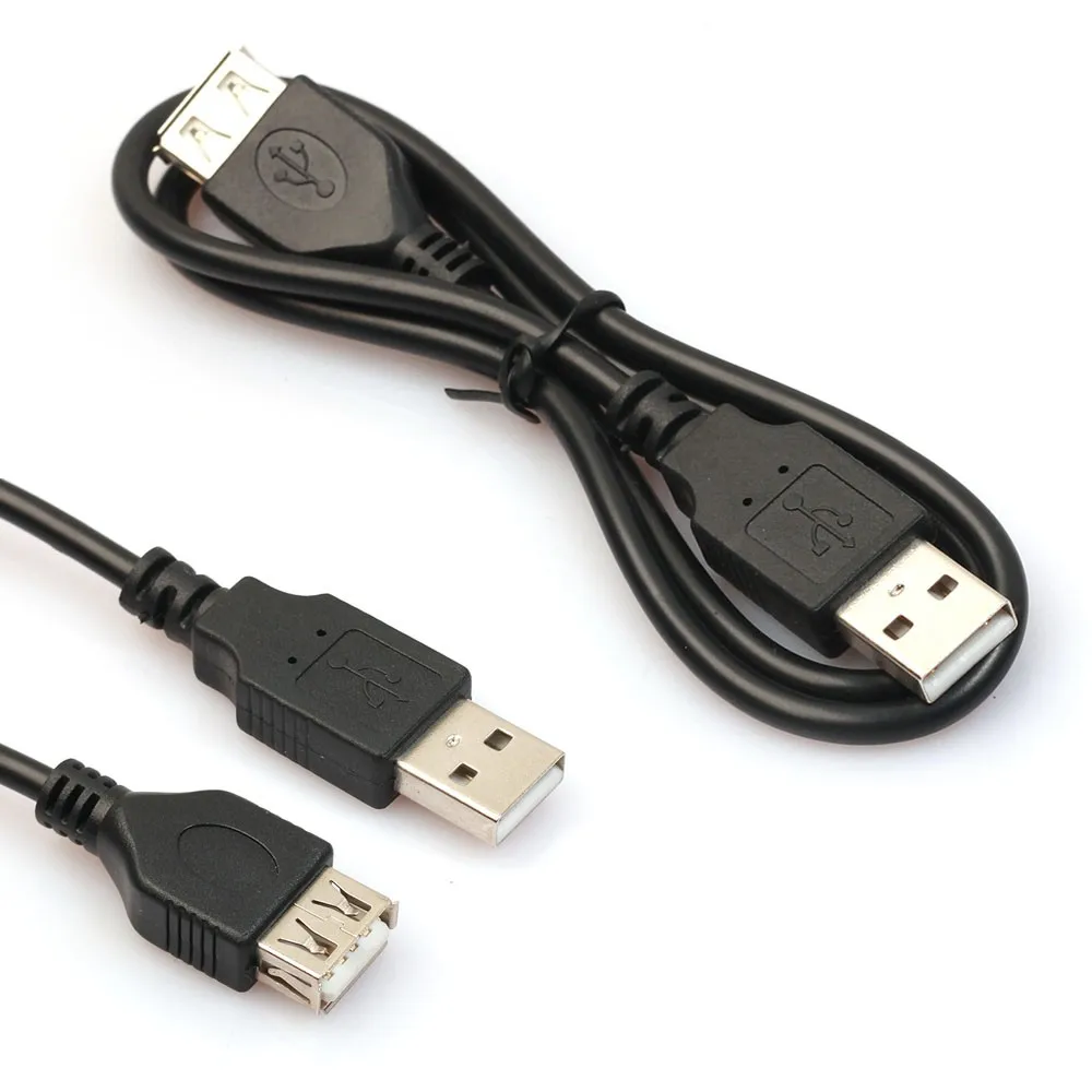 

Data Adapter Cable 2ft/60cm Black USB Male to A Female Extension Extender Data M/F Adapter Cables#3$