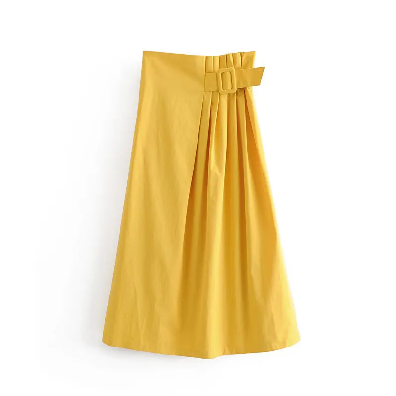 

WF45-1138 Poplin Mini-flute Skirt with European and American Fashion