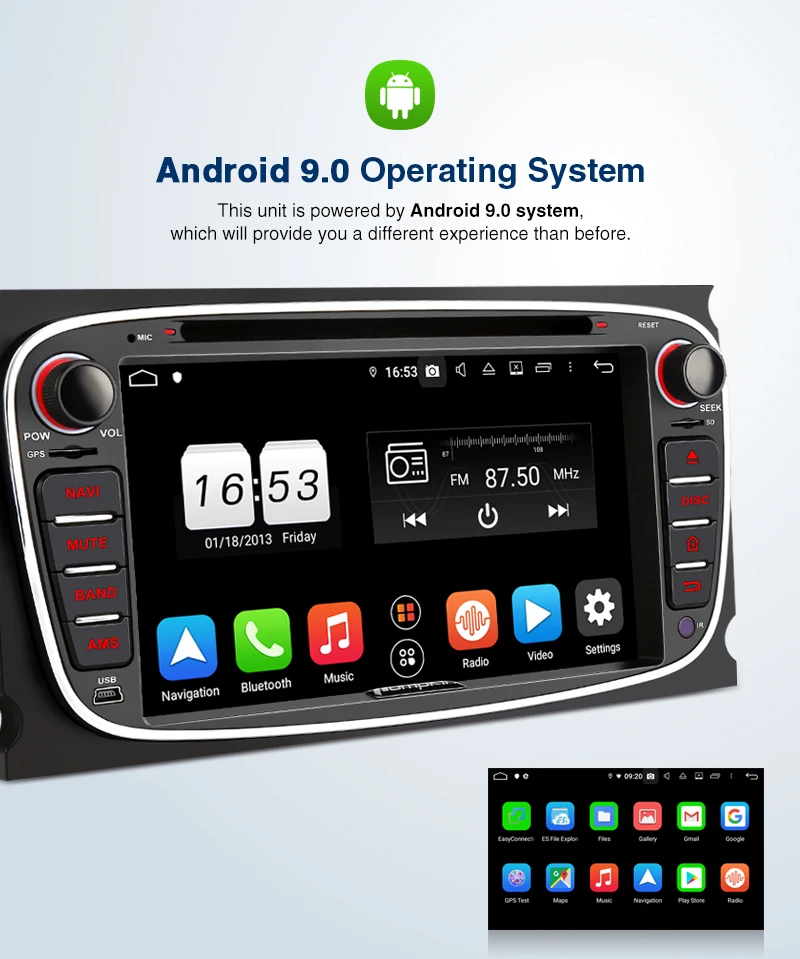 Flash Deal Pumpkin 2 Din 7"Android 9.0 Car DVD Player GPS Navigation Octa-core Car Stereo For Ford Mondeo/Focus Wifi OBD2 Fastboot Headunit 5