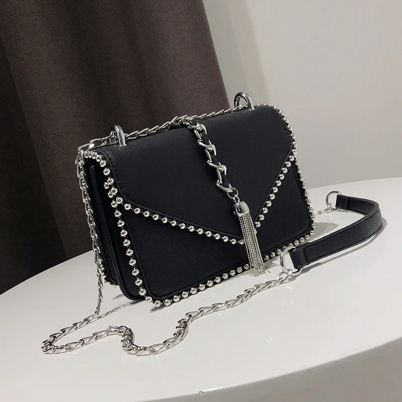 Fashion Simple Flap Bag Small PU Leather Women Handbag Designer Chain Rivet High Quality Female Shoulder Messenger Bags SS0416 (23)