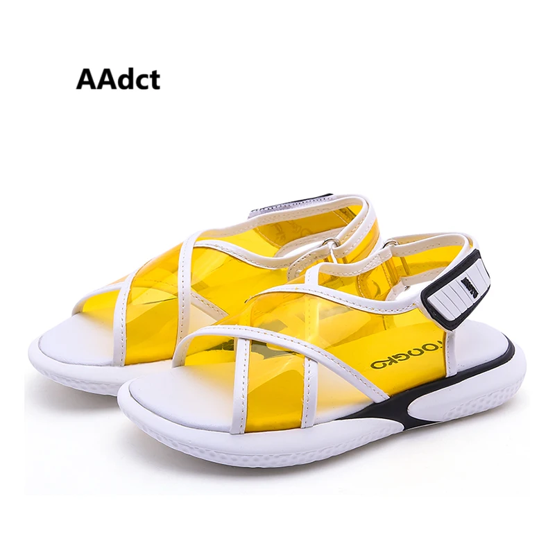 

AAdct fashion girls sandals 2019 summer new little kids sandals for boys pinkycolor transparent children shoes student