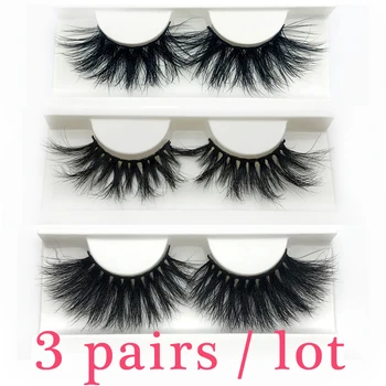 

3pairs/lot 25mm Lashes 3D False Eyelashes Natural Fake Eye Lashes Professional Makeup Long False Eye Lashes