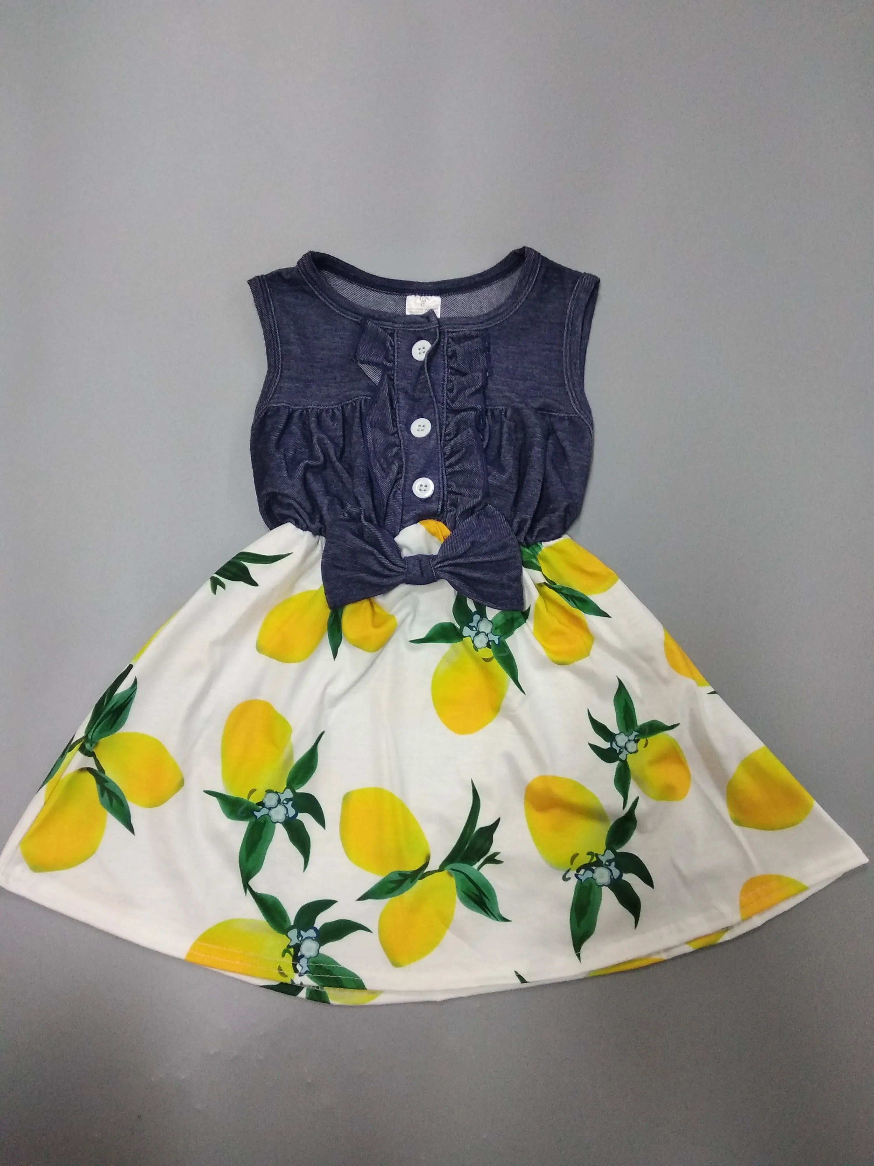 New Arrival Summer Cowboy Dress Girl Boutique Outfit Cotton Floral Children Clothes | Детская одежда и обувь