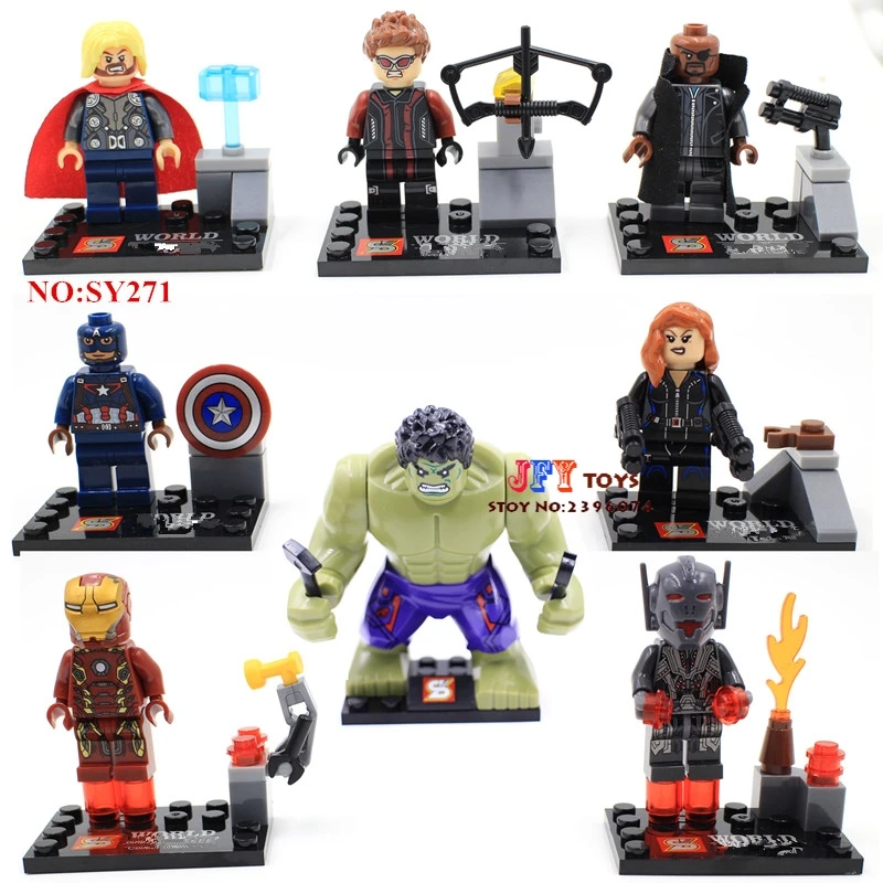 

8pcs star wars super heroes marvel The Avengers 2 Age of Ultron building blocks model bricks toys for children juguetes