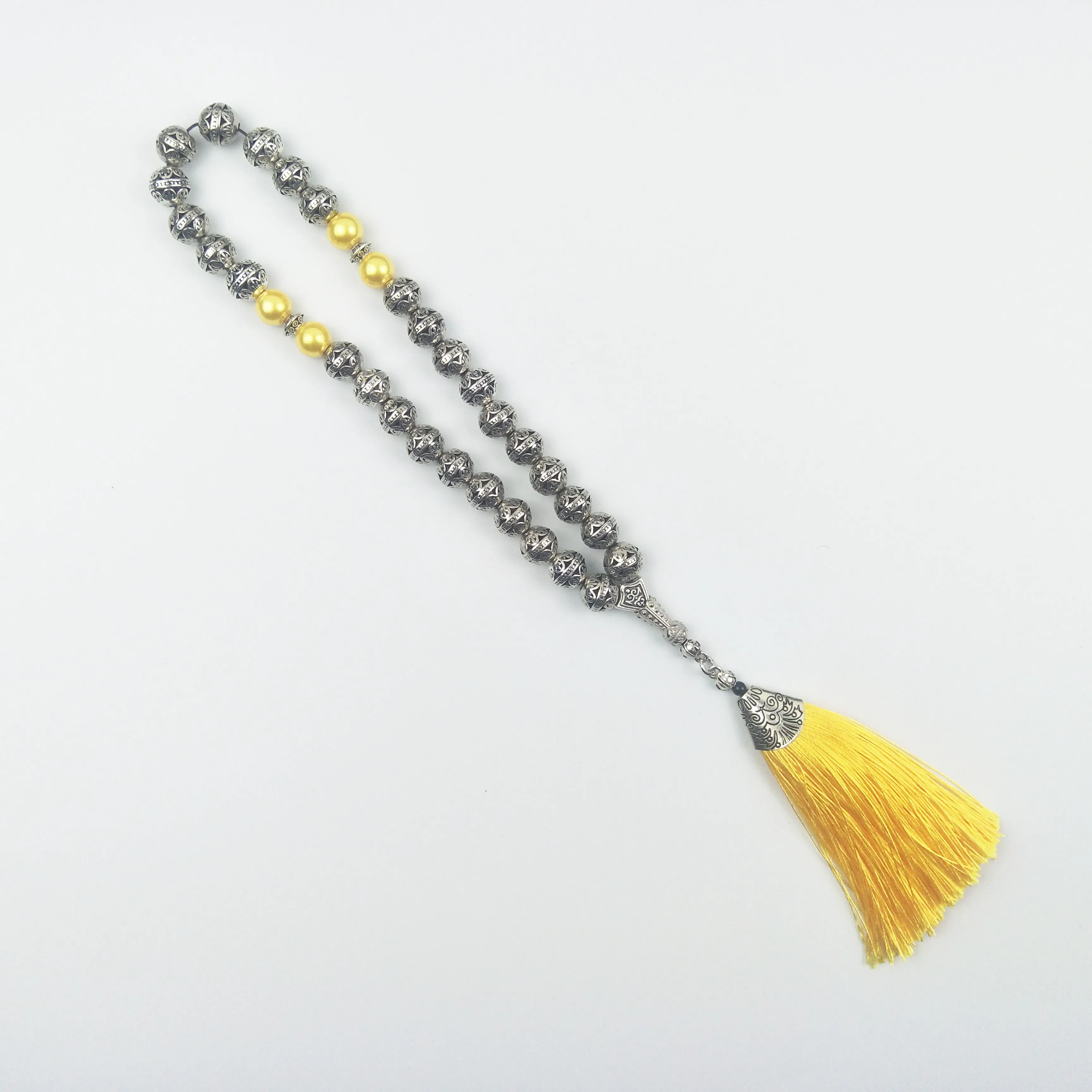 Tesbih Store 10 мм посеребренные молитвенные бусины с Красной кисточкой Tasbih Tasbeeh Subha Misbaha
