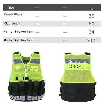 

Thickening High Multifunctional Tactical Reflective Vest Customized Printing Reflective Words