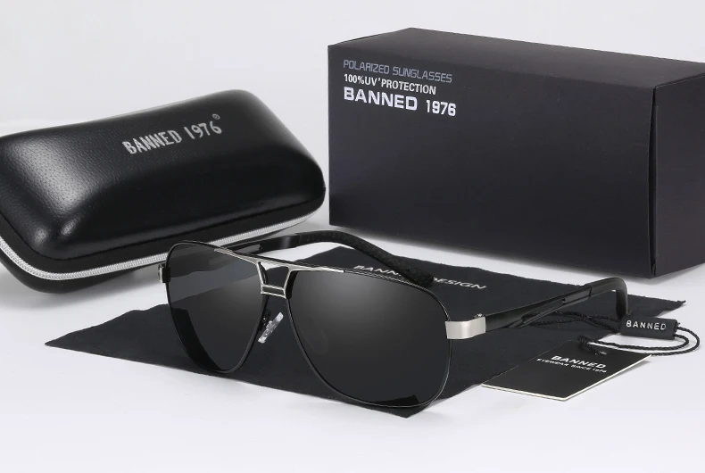 Настоящие высококачественные мужские HD поляризованные металлические солнцезащитные очки, модные солнцезащитные очки для вождения, мужские очки с оригинальной коробкой