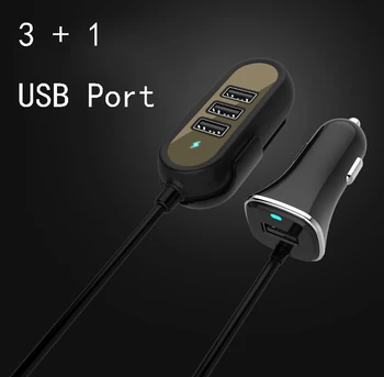 

Thbelieve 4 USB Car Chargers QC 3.0 Car Charge With 1.5M Cables 3.4A Fast Charging In Car For Mobile Phones 4USB Auto Charge