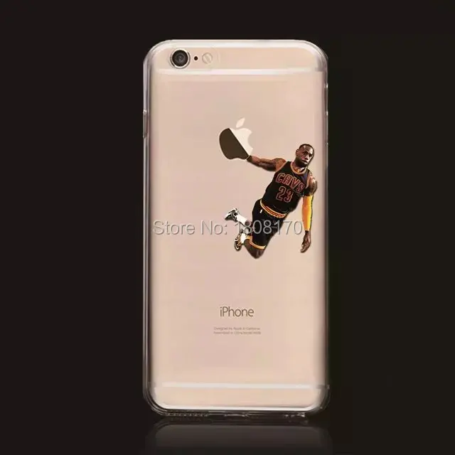 Прозрачный Jordan Спорт Баскетбол игрока ТПУ мягкий чехол для iPhone 6 S Plus 4.7 5.5 i6 5 5S силиконовые крышка НБА Стрельба 200 шт