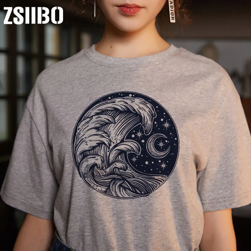 

Surf star sky printing summer women's new representative free Harajuku fashion personality casual loose women's T-shirt tops