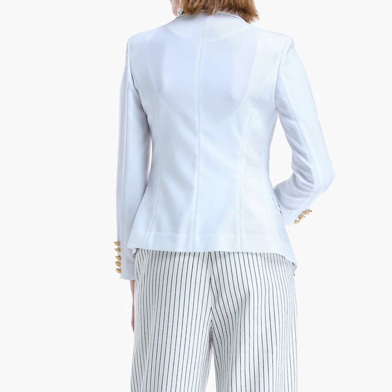 TOP QUALITY New Fashion 2019 Blazer feminino Women's Double Breasted Metal Lion Buttons Blazer Outer TOP QUALITY New Fashion 2019 Blazer feminino Women's Double Breasted Metal Lion Buttons Blazer Outer