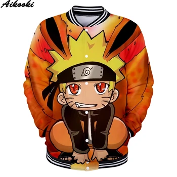 

Aikooki 3D Print Baseball Jackets Naruto Sweatshirt Fashion Anime Naruto 3D Jacket Men Women Jacket Hip Hop Winter Men's Tops