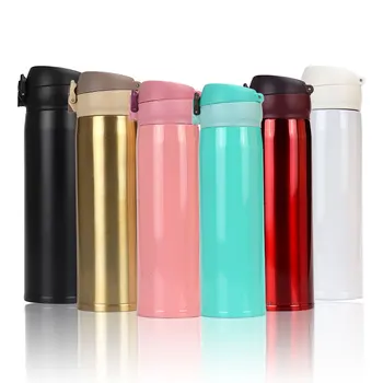 

Free Custom 2019 New HOT SALE Vacuum Flasks Lid Bounce 304 Stainless Steel Thermos Cup 500ml Drinking Water Bottle Gift Mug