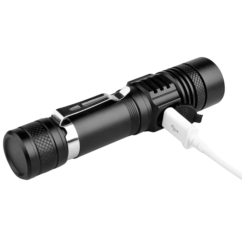 CrazyFire CREE XM L T6 Flashlight USB Charging LED Flashlight 4 Mode