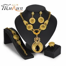 MUKUN Fashion Bridal Jewelry Set Dubai Gold Jewelry Sets for Women Crystal Necklace Earrings Set Wedding African Beads Jewelry MUKUN Fashion Bridal Jewelry Set Dubai Gold Jewelry Sets for Women Crystal Necklace Earrings Set Wedding African Beads Jewelry