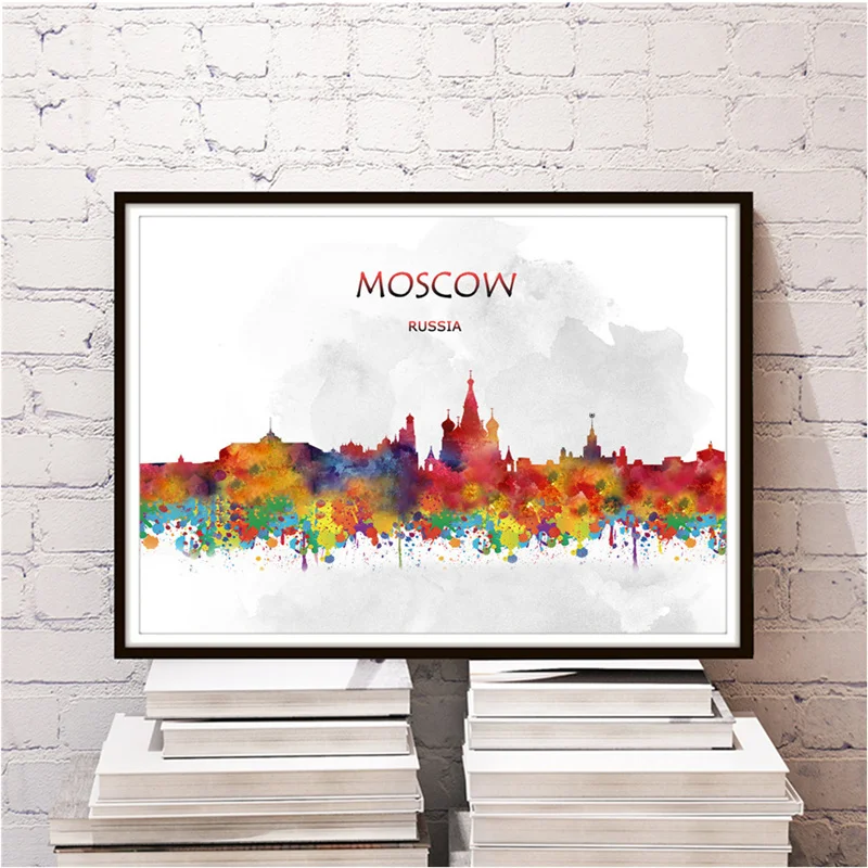 World City Москва плакат для дома гостиная спальня кафе-бар украшения Ретро стикер