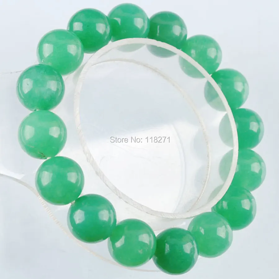 

WOJIAER Free Shipping Aventurine Gem Stone Round 12mm Beads Stretch Bracelet 7 Inches Jewelry PK3058