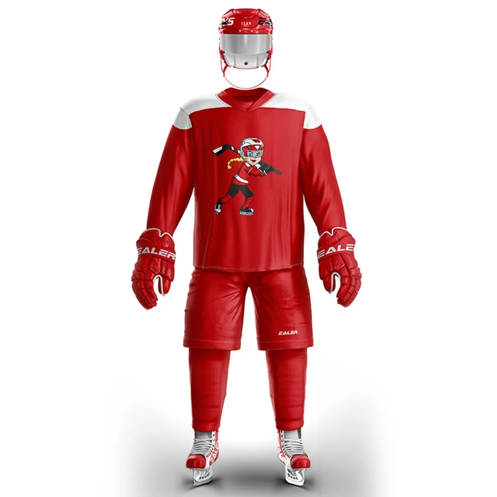 black and red hockey jersey