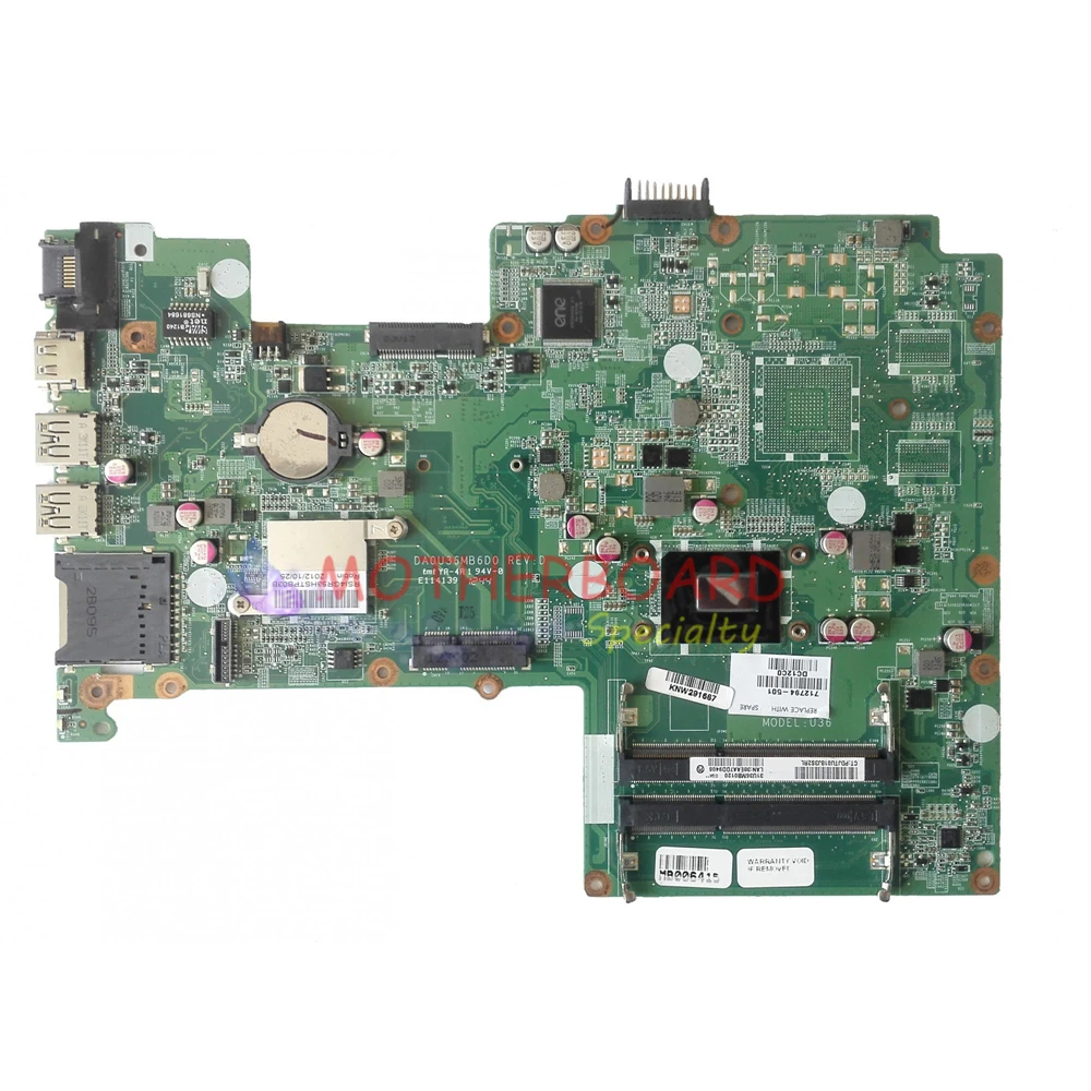 Vieruodis для HP PAVILION 15-B материнская плата ноутбука с I5-3317U CPU DDR3 712794-501 DA0U36MB60 |