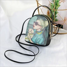 

Printed Colors Popular Girls Bag With Battery and Earphone Jack of Cell Phone Small Mini Pocket Money Handbag Street Crossbody