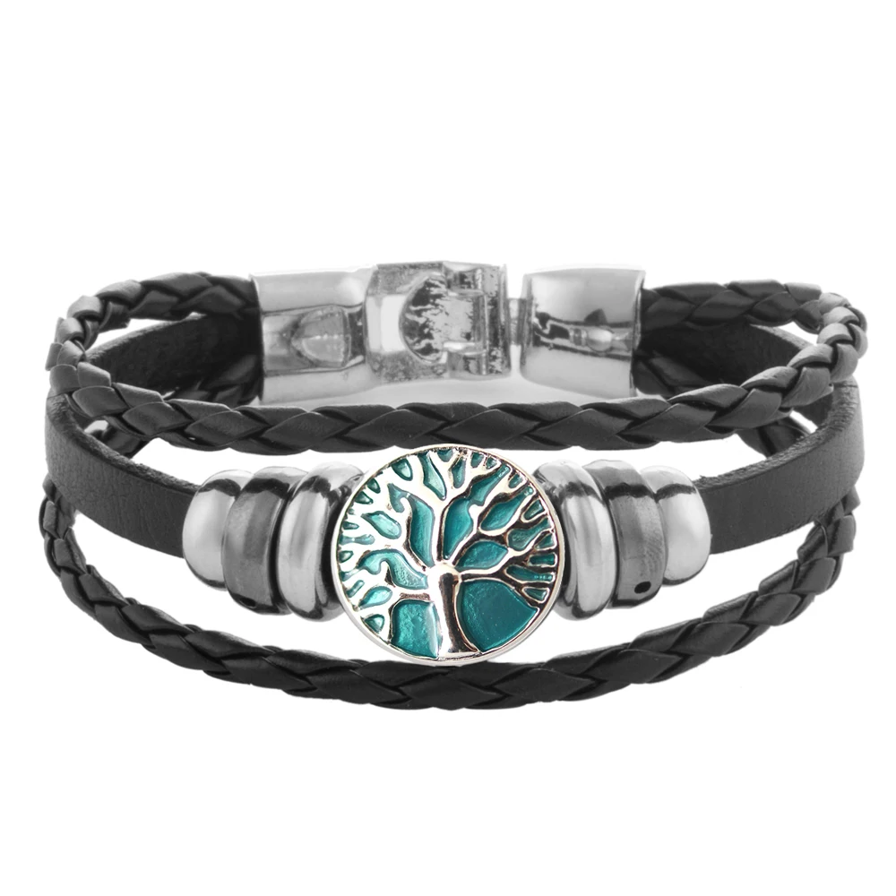 Partnerbeads Leather Snaps Bracelets With Beads For Women Fit 18 or 20