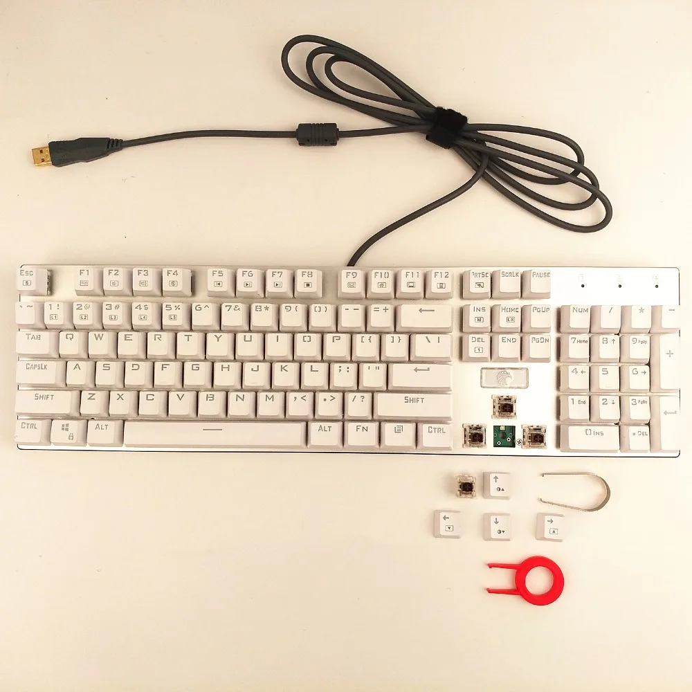 Z-88 Eagle RGB LED Backlit Mechanical Gaming Keyboard Brown Switch Aluminum Ergonomic 104 Keys Full