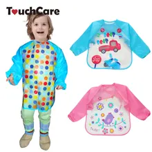 Милый мультфильм красочные детские нагрудники с длинным рукавом книги по искусству фартук животных халат Детский Нагрудник слюнявчик мягкие Кормление едят