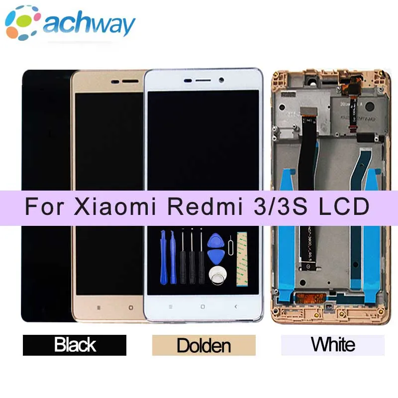 

Black Xiaomi Redmi 3 Display Redmi 3S LCD Display Touch Screen Digitizer Assembly +Frame For 5.0" Xiaomi Redmi 3S LCD Display