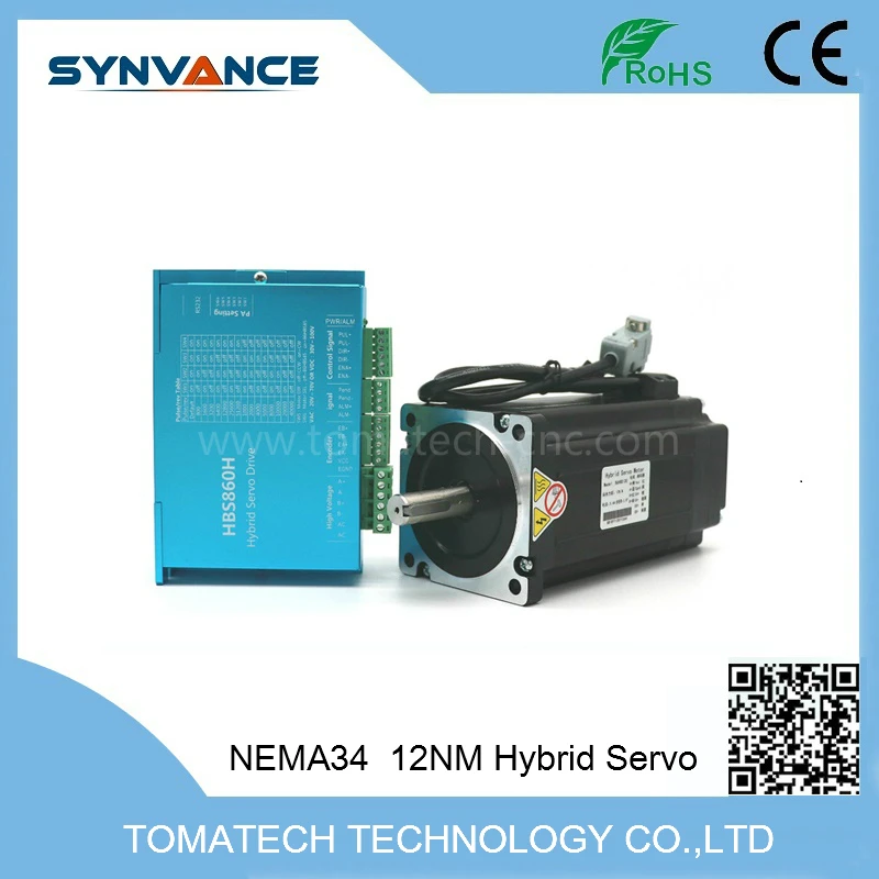

86mm frame NEMA34 high torque 12nm closed loop stepper driver and stepper motor hybrid servo kit