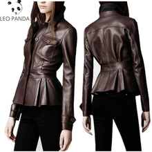 Высококачественное кожаное пальто, весна-осень, Женская куртка из натуральной кожи, настоящая овчина, овчина, короткое кожаное пальто s