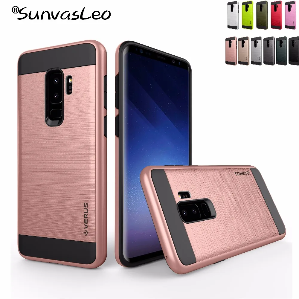 

Luxury Dual Hybrid Brushed Hard Case Back Cover Shockproof For Samsung Galaxy S5 S6 S7 edge S8 S9 Plus Note 3 4 5 8