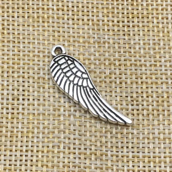 

50Pcs Wing Charms Pendant Antique Silver Color Jewelry Making Handmade Crafts