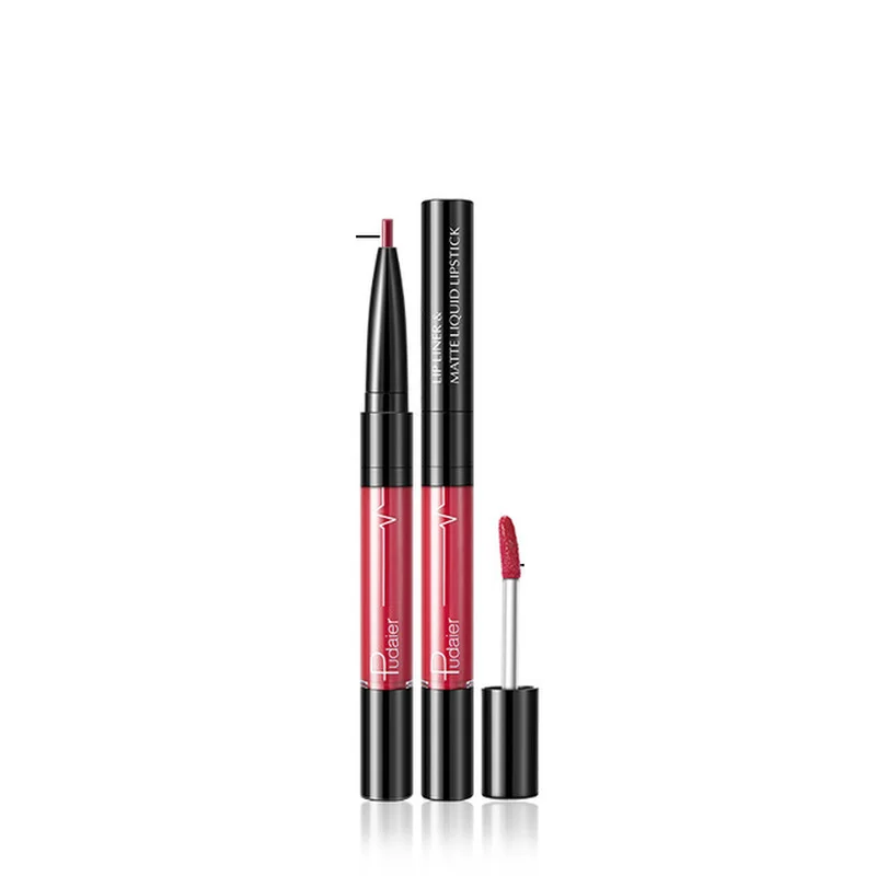 

Velvet matte matte texture still difficult to decolorize non-stick cup two-in-one lip pencil matte lipstick liquid