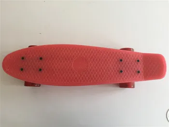 

Pro Blinbling Powder Red Banana Board 22" Cruiser Skate Board Mini Long Board Plastic Retro Cruise Decks for Children Adult