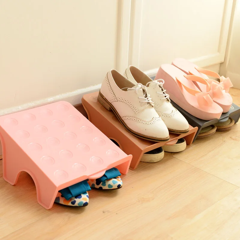 رفوف الأحذية Shoebox حذاء مجلس الوزراء البلاستيك غرفة المعيشة المنزل استخدام مريحة منظم رف حامل