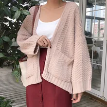 2019 Korean version of the autumn new loose wild long-sleeved cardigan in the long sweater women's sweater jacket цена 2019 Korean version of the autumn new loose wild long-sleeved cardigan in the long sweater women's sweater jacket цены онлайн