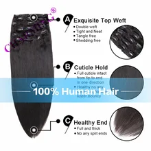 Chamring 8A Peruvian Virgin Hair Straight 6pc Clip In Human Hair Extension Brazilian Remy Human Hair Pure Color Clip