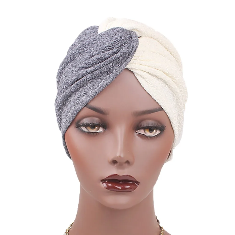 

Hat Muslim Women Panelled Muslim Hat Stretch Retro Turban Hat muslim Head Scarf Wrap Cap winter hats for women new c0412