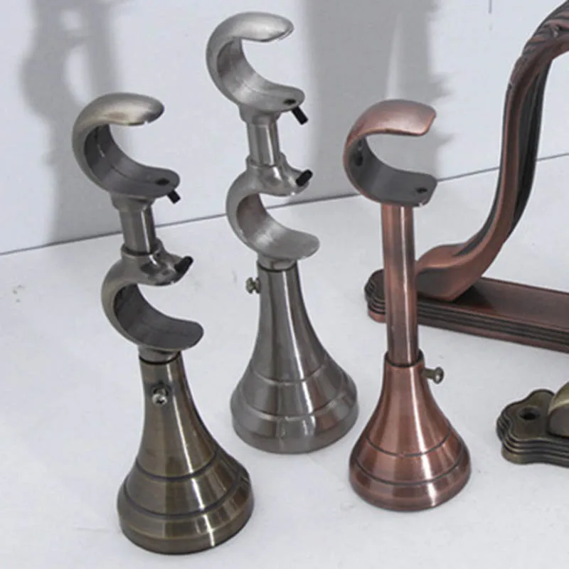 Soporte de romana para tallado de Metal, varilla romana de aleación de lujo, doble, gancho de pared latón|curtain holder|double roddouble rod brackets - AliExpress