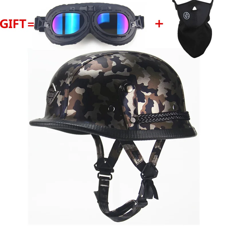 FREE SHIPPING for Harley WWII Style Open Face Half Leather font b Helmet b font Harley