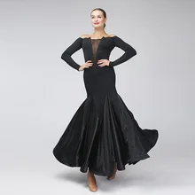 sexy black Standard ballroom dress ballroom dance competition dresses standard ballroom waltz dresses flamenco dresses tango