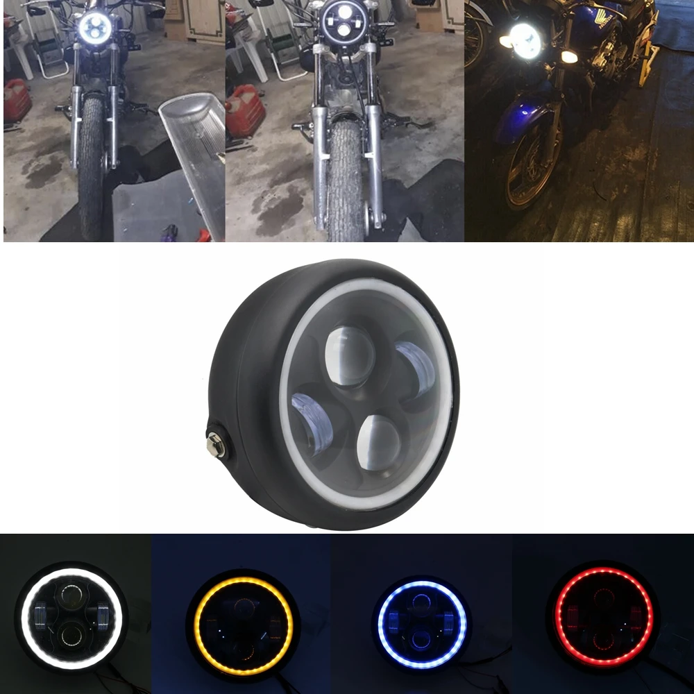 

6.5" Led Motorcycle Headlight for Harley with Angel Eye DRL Light For Harely Softail Dyna for Sportster Chopper Cruiser Headlamp