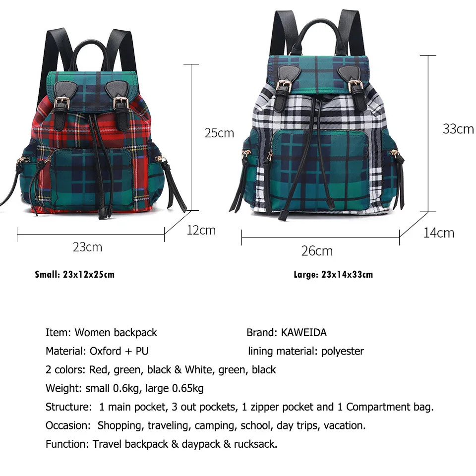 2018 small women Canvas Packpack Chassic Panelled Plaid School Bag for Teenager Girls Variety Shoulder Purse Bagpack Rucksack (5)