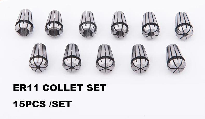 15pcs Router Collets ER11 Spring Collet Set For CNC Engraving Machine & Milling 