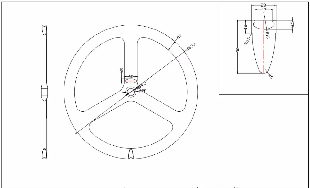 New Design Clincher Carbon 23mm width Aluminum Braking Surface Road/Track/Fixed Gear Wheelset carbon tri spoke wheels 700c