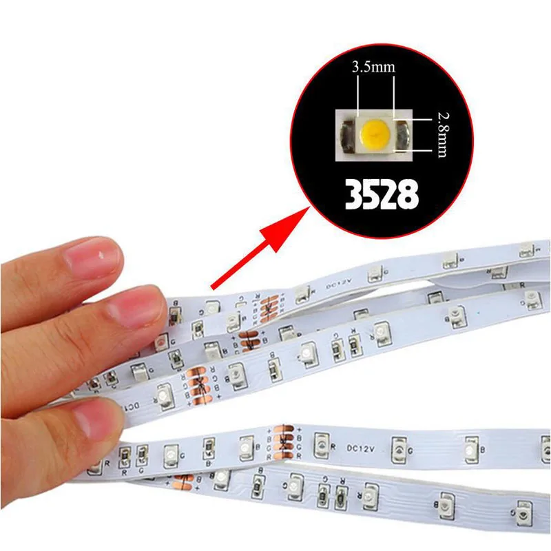 Светодиодные ленты освещения 5 В/12 В/20 в 1 м, 5 м 60 Светодиодный s/M теплый белый свет, холодный белый, зеленый, синий и красный цвета SMD3528 лента потолочный светильник Рождество Светодиодные ленты
