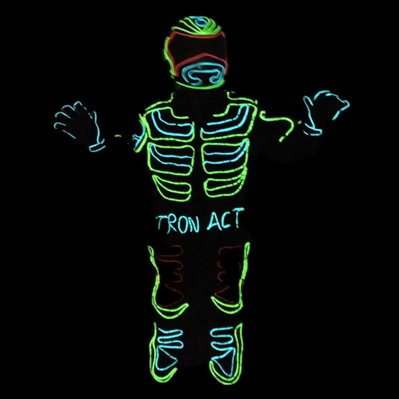 Special Price Led Growing Flashing Tron Robot Suit / EL Wire Costume Dance Clothing Wear For Stage Show DJ Accept Customized Design