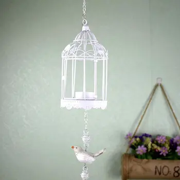 

PINNY European Bird Cage Iron Candles Stand Metal Wall Mounted Candlestick Home Decoration Accessories Candle Holder Lantern